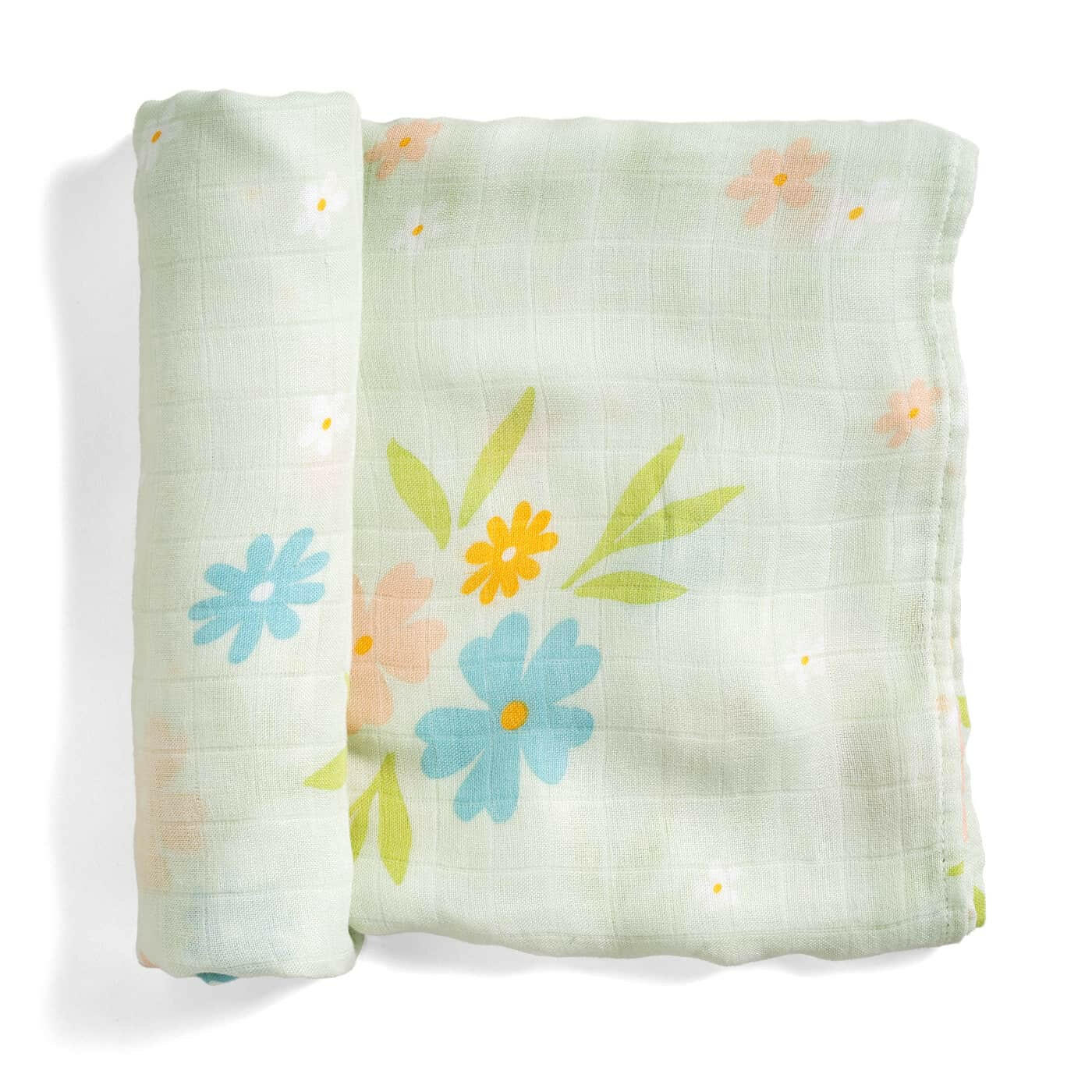 Crib sheet and Swaddle bundle - Enchanted Meadow Rookie Humans