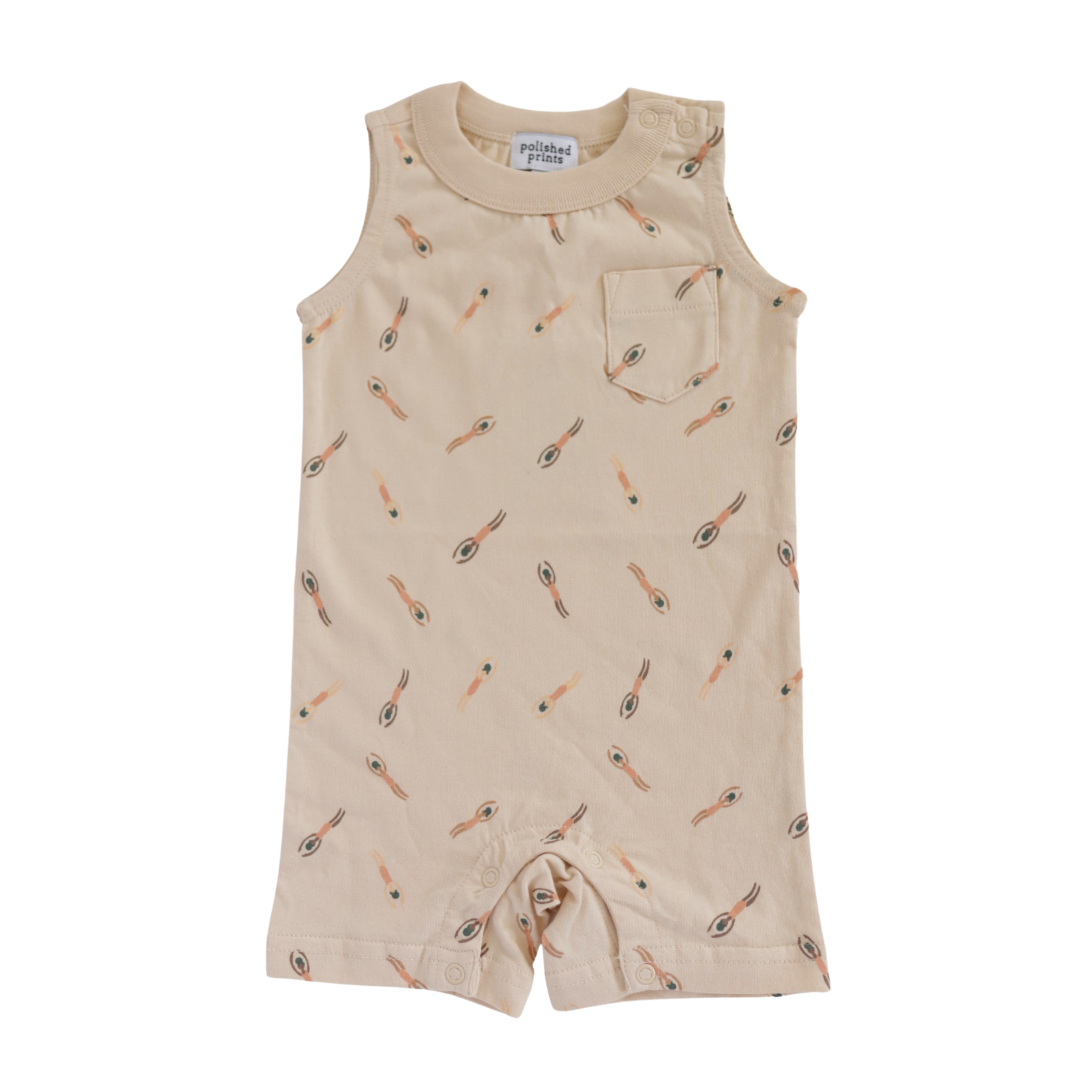 Sunny Swimmers Pocket Playsuit Polished Prints