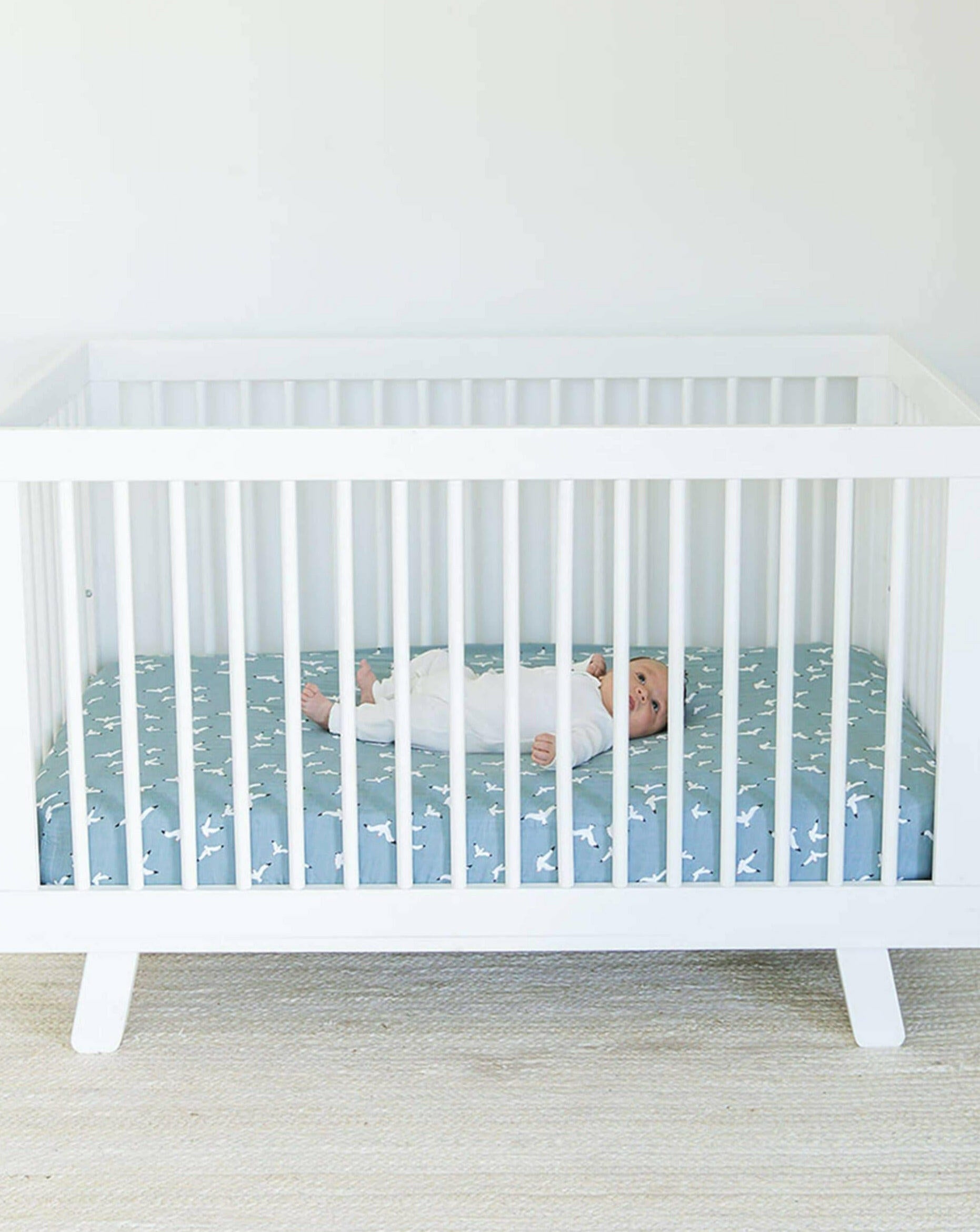 Seagulls Muslin Crib Sheet Baby Essentials Bebe Au Lait