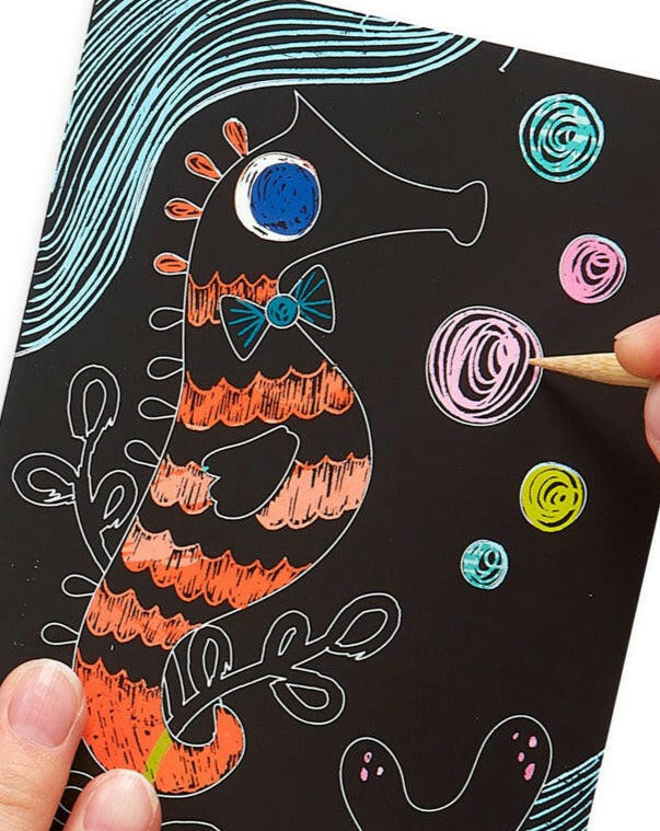 Mini Scratch & Scribble Art Kit: Friendly Fish Arts & Crafts OOLY - Art & School Supplies