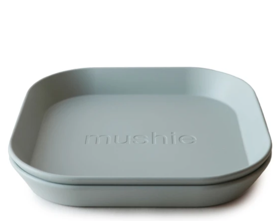 Square Dinnerware Plates - Set of 2 Sage Baby Essentials Mushie