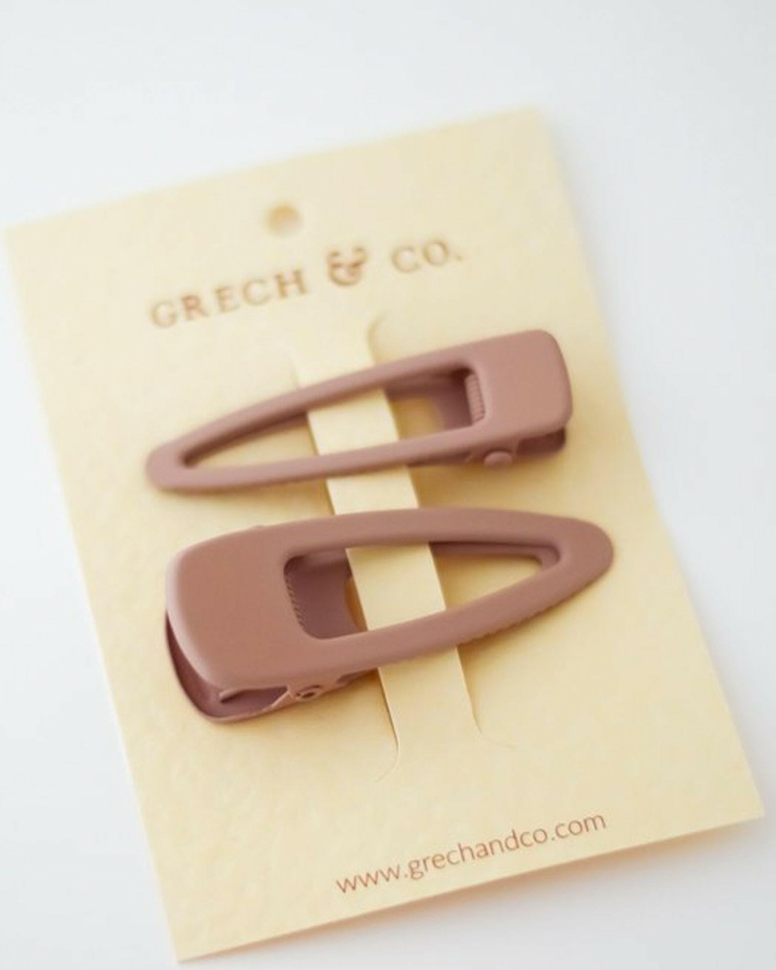 Matte Clips - Set of 2 Hair Accessories Grech & Co. Shell