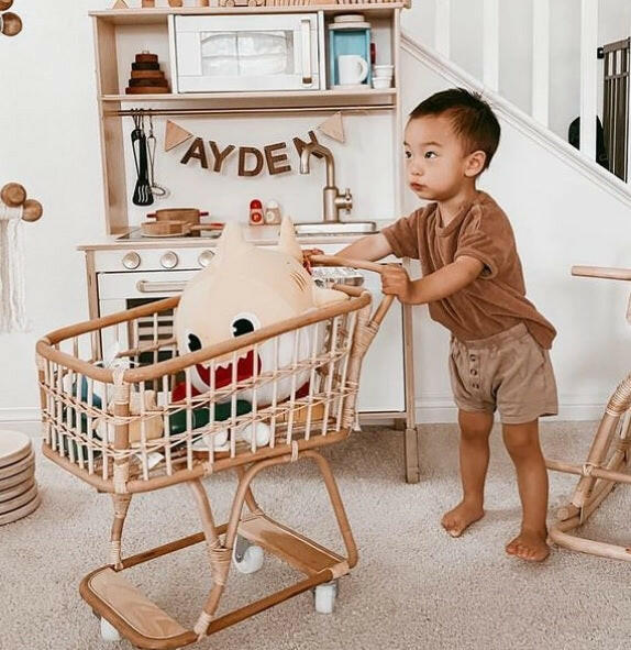 Mini Rattan Shopper Pretend Play Poppie