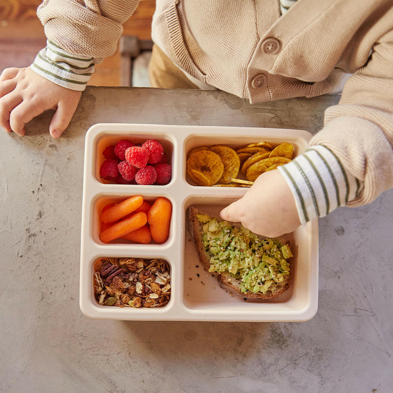 Silicone Bento Box Safari Warm Cream Austin Baby Collection