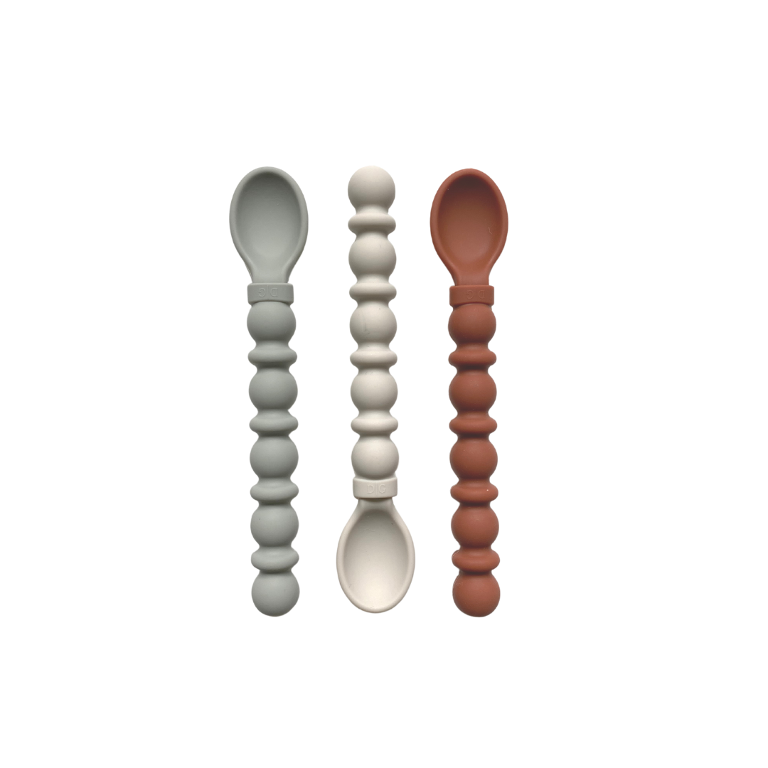 Silicone Teethy Utensil Feeding The Dearest Grey Earth Tones