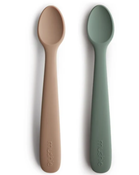 Silicone Feeding Spoons - Dried Thyme /Natural- 2 Pack feeding Mushie Dried Thyme/Natural