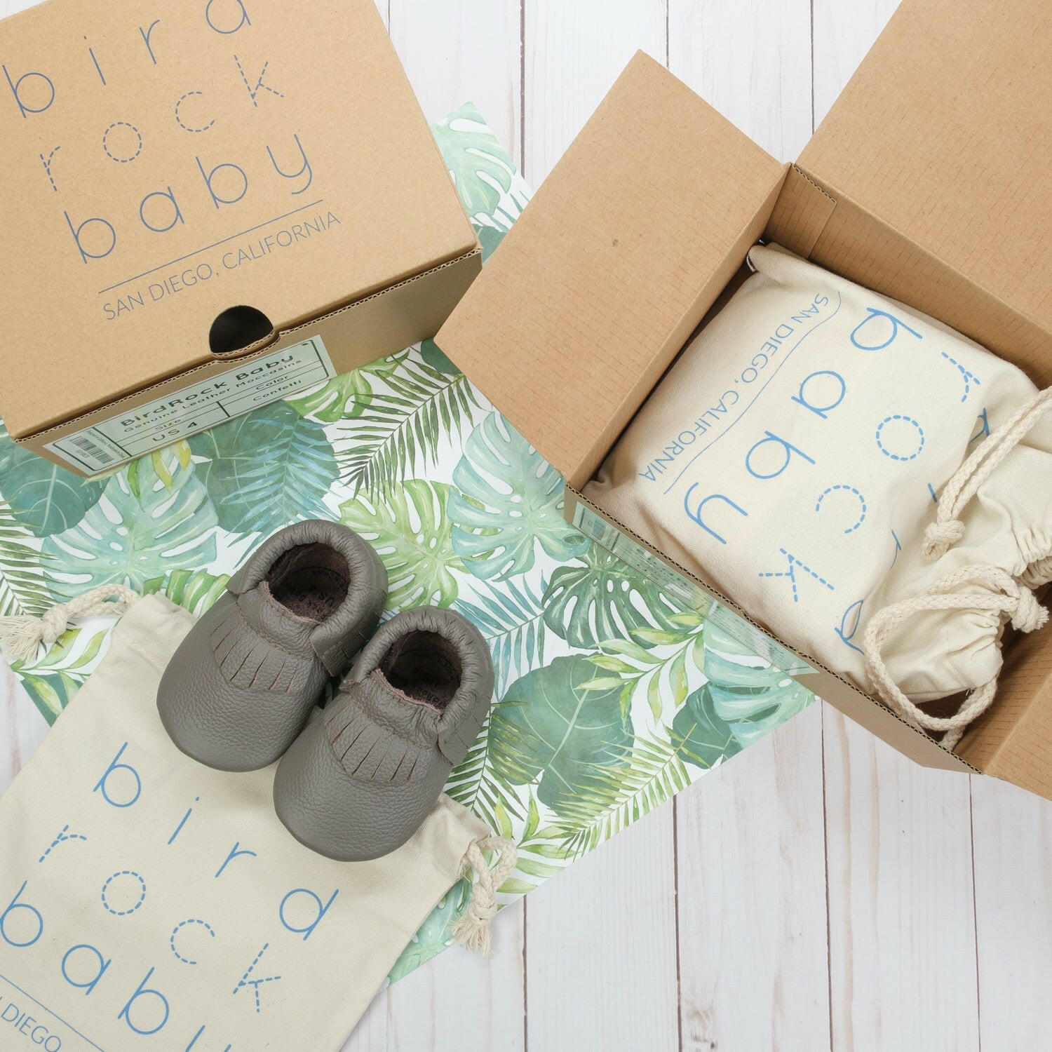 Slate Baby Moccasins Baby Moccasins BirdRock Baby