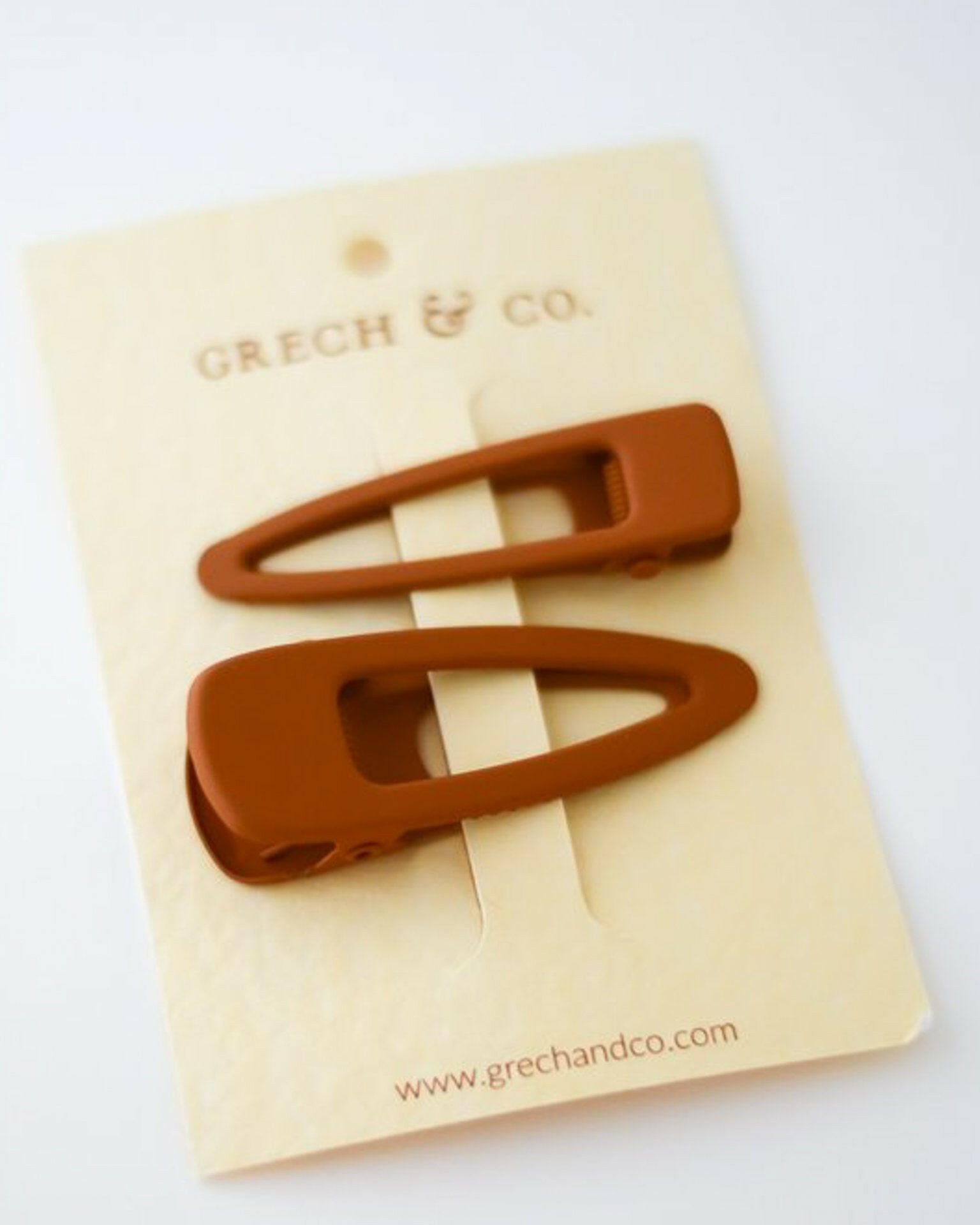 Matte Clips - Set of 2 Hair Accessories Grech & Co. Spice