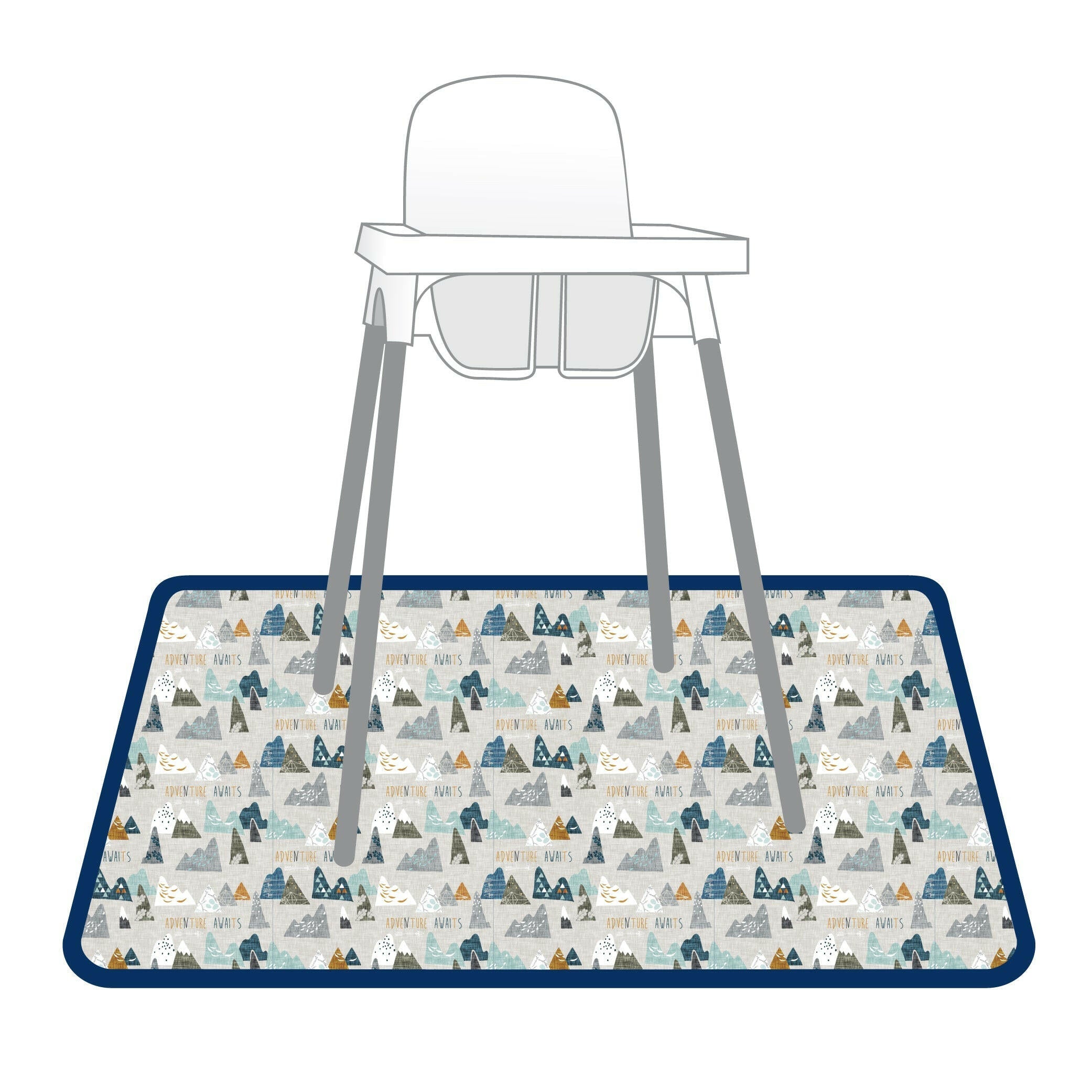 Adventure Awaits Splash Mat - A Waterproof Catch-All for Highchair Spills and More!  BapronBaby