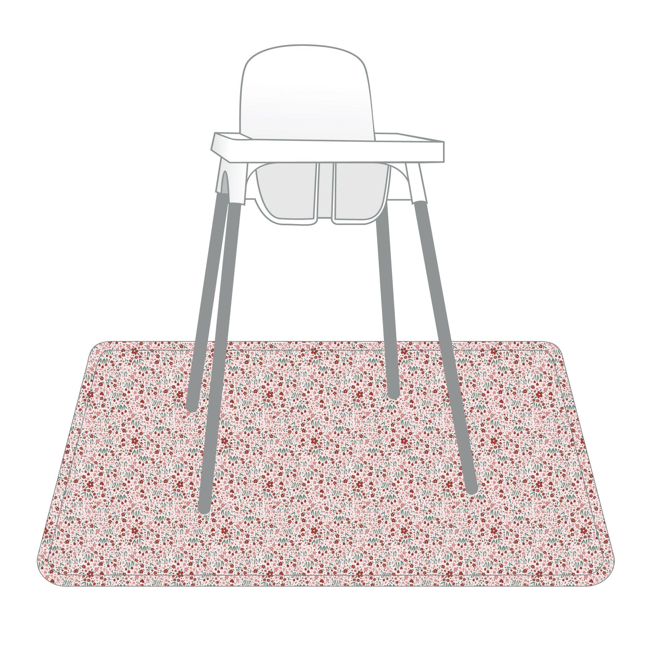Blushing Blooms Splash Mat - A Waterproof Catch-All for Highchair Spills and More!  BapronBaby