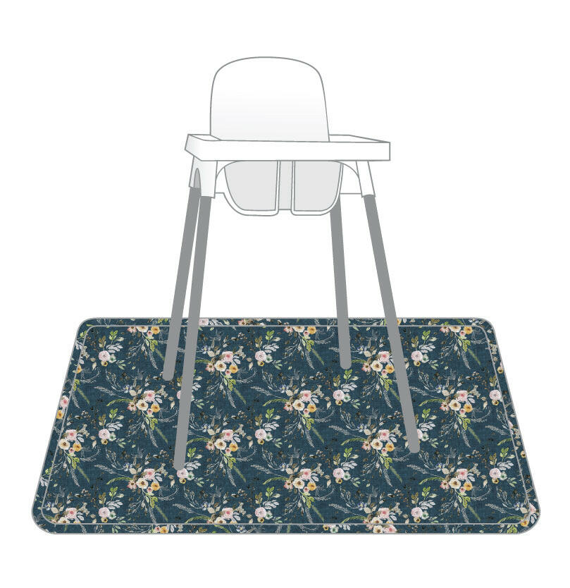 Boho Floral Splash Mat - A Waterproof Catch-All for Highchair Spills and More!  BapronBaby
