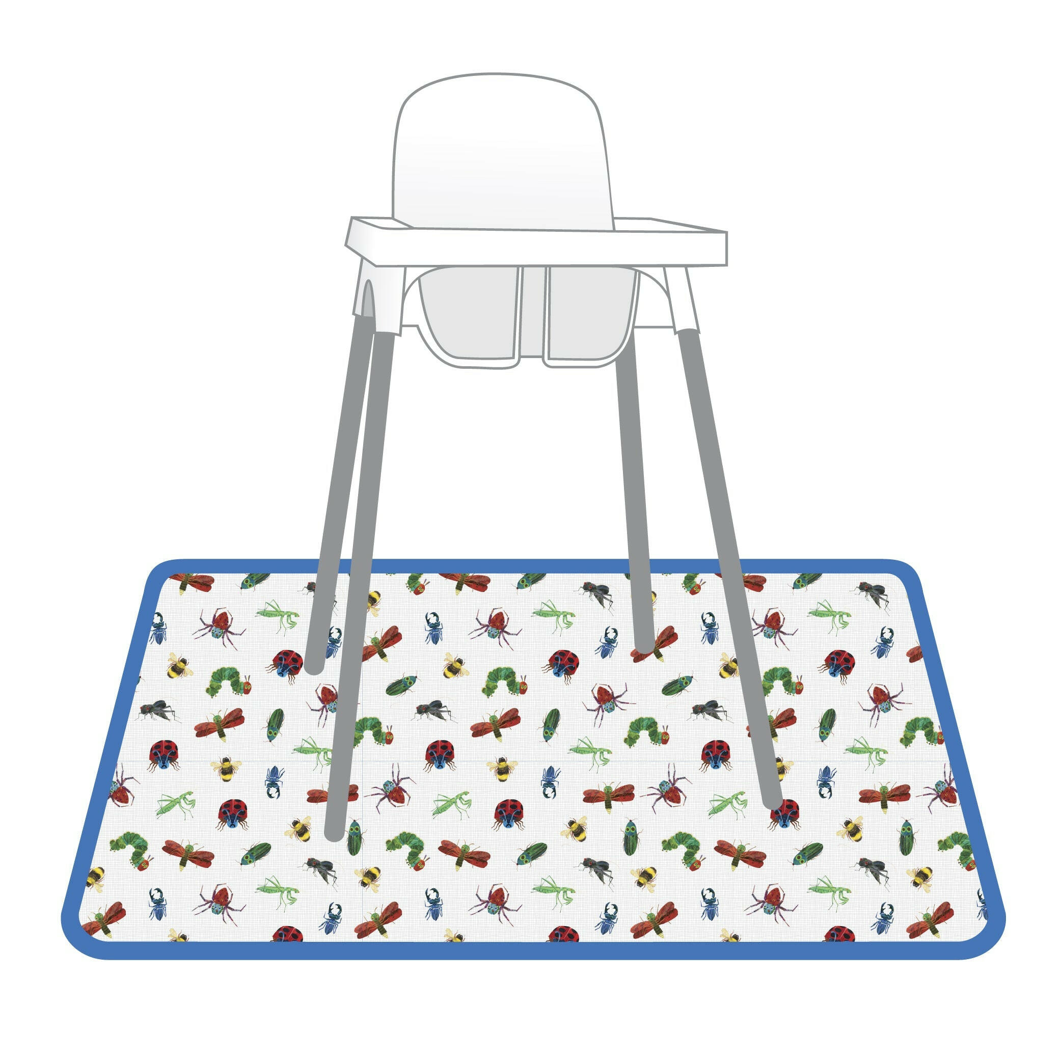 Bug World Splash Mat - from the World Of Eric Carle - A Waterproof Catch-All for Highchair Spills and More!  BapronBaby