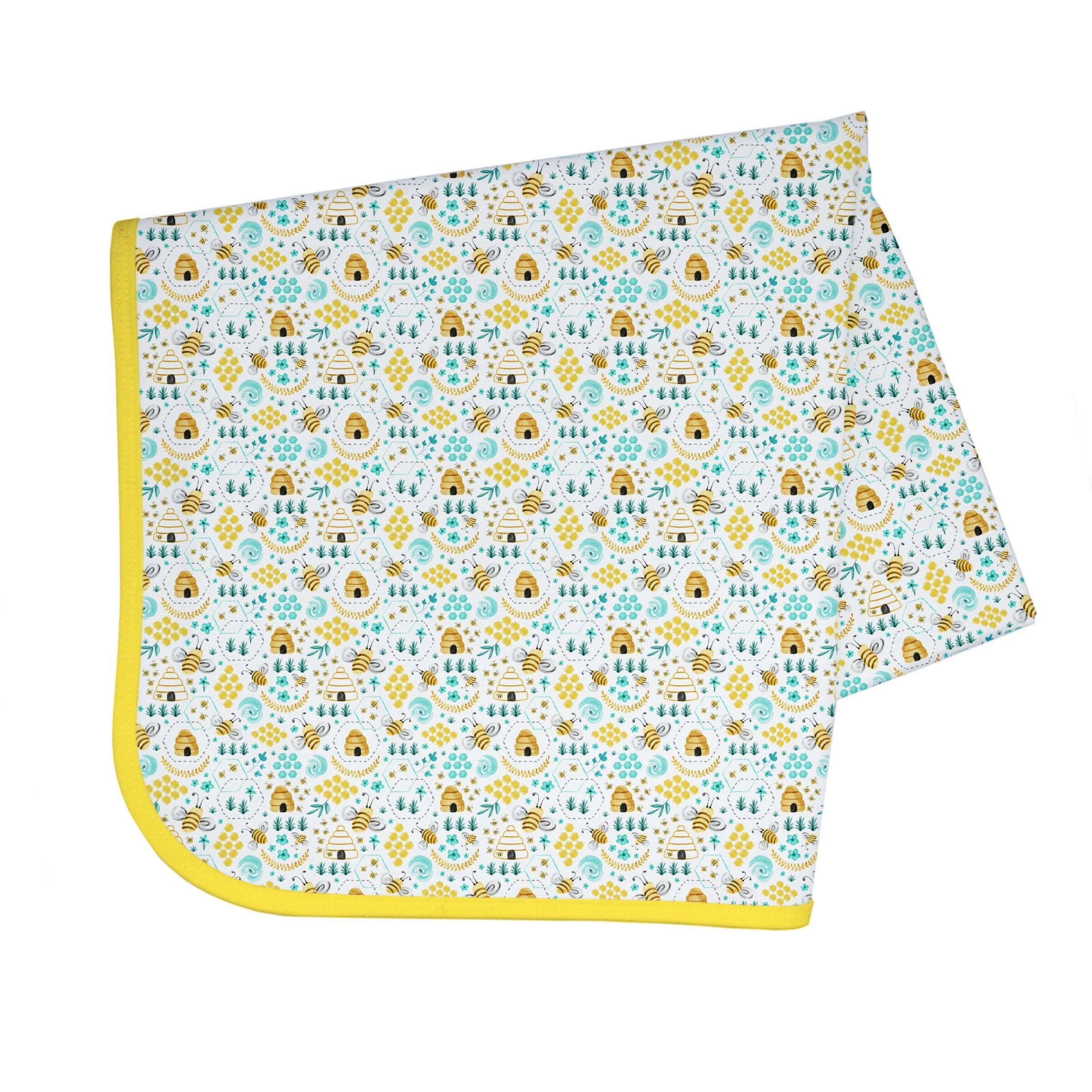 Busy Bees Splash Mat - A Waterproof Catch-All for Highchair Spills and More! BapronBaby