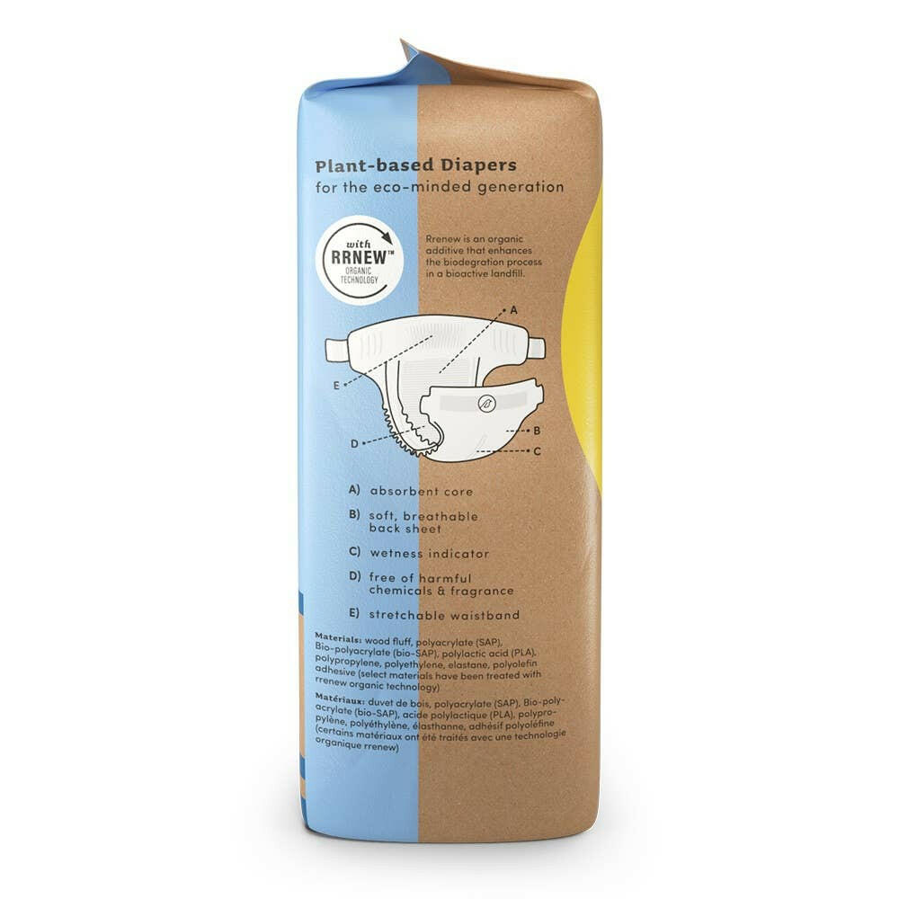 Sustainable Plant Based Baby Diapers -Size 3 Baby Essentials Nest Diapers