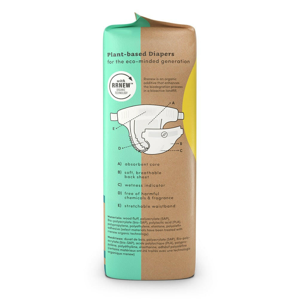 Sustainable Plant Based Baby Diapers Case 108 Count -Size 5 Baby Essentials Nest Diapers