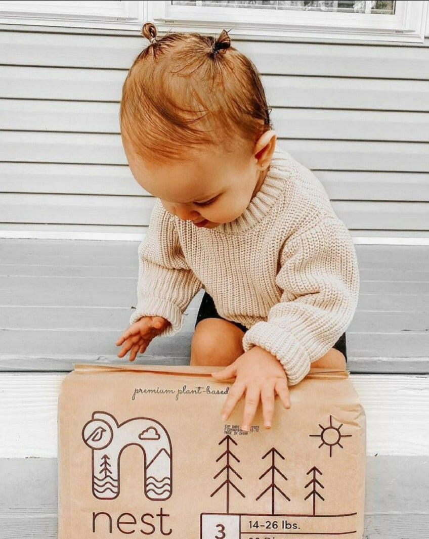 Sustainable Plant Based Baby Diapers -Size 3 Baby Essentials Nest Diapers