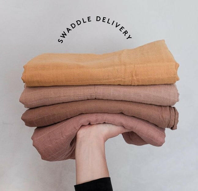 Organic Baby Swaddle Maxi — Brown Swaddle Little Otja