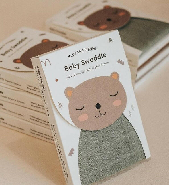 Organic Baby Swaddle Maxi — Sage Swaddle Little Otja