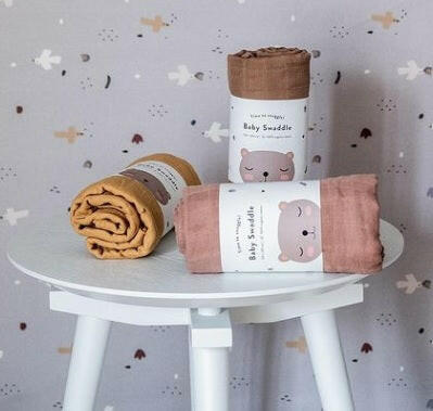 Organic Baby Swaddle - Ochre Swaddle Little Otja