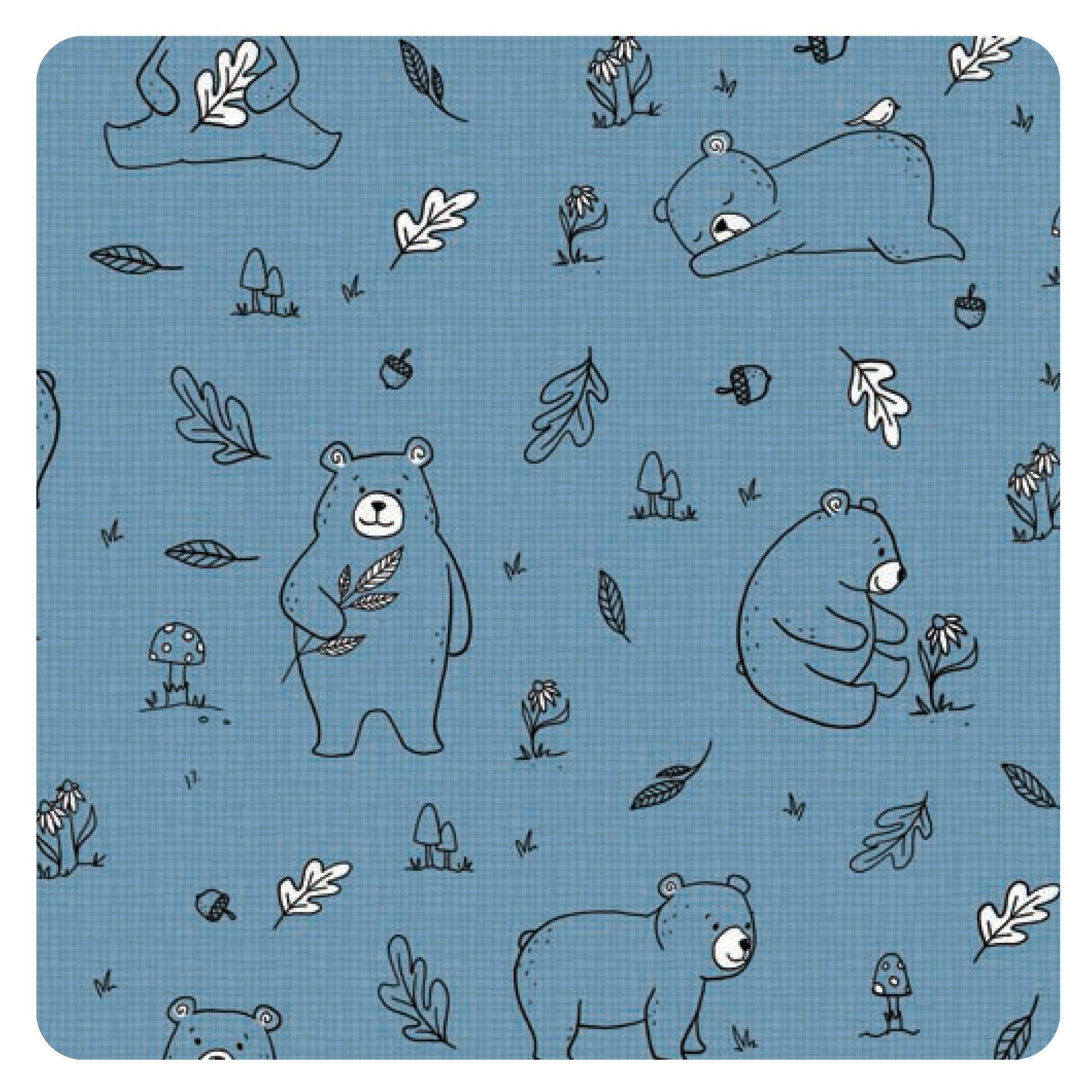 Bears In Blue Splash Mat - A Waterproof Catch-All for Highchair Spills and More! BapronBaby