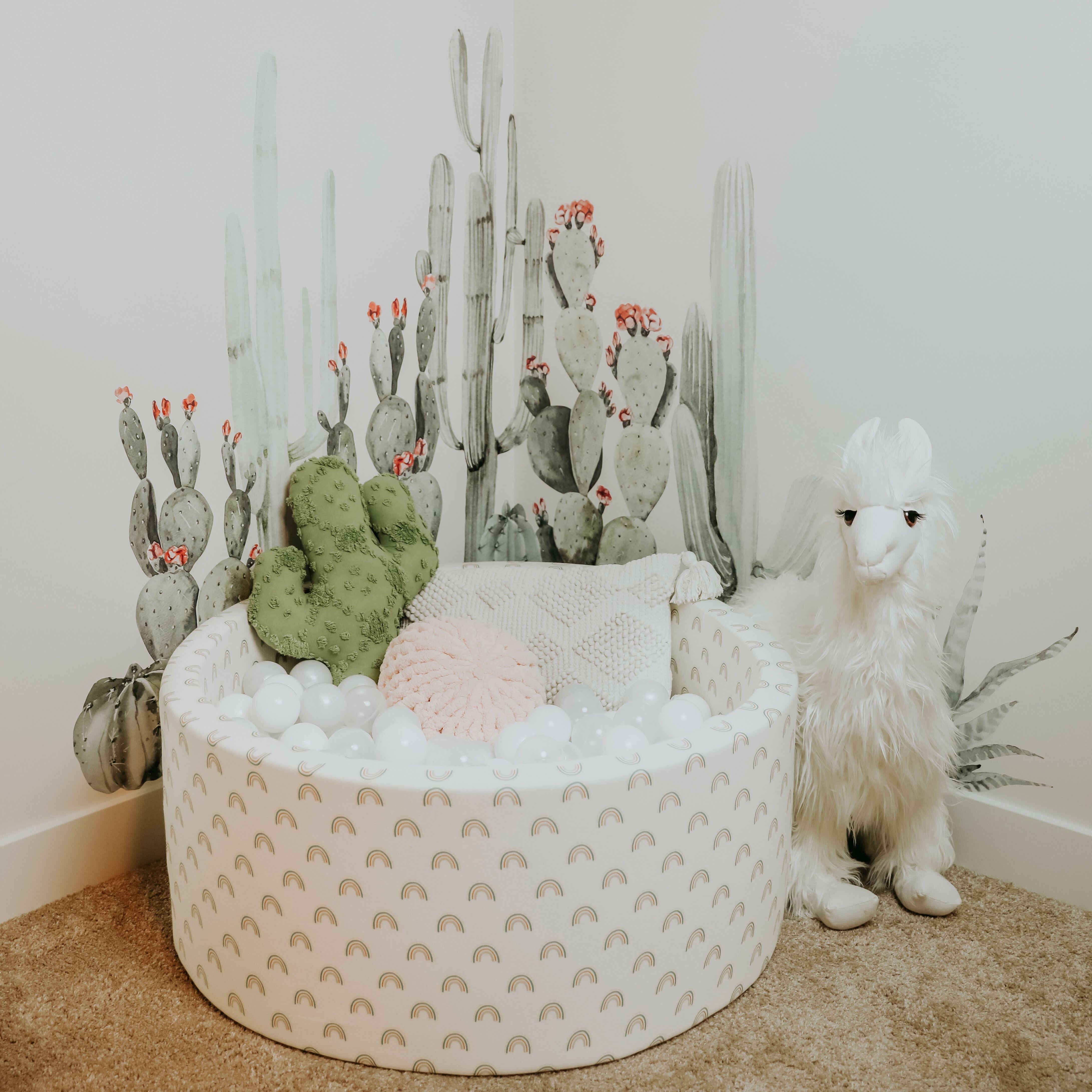 Boho Earth Tone Rainbow on Ivory + 200 Pit Balls Ball Pit Bundles Little Big Playroom