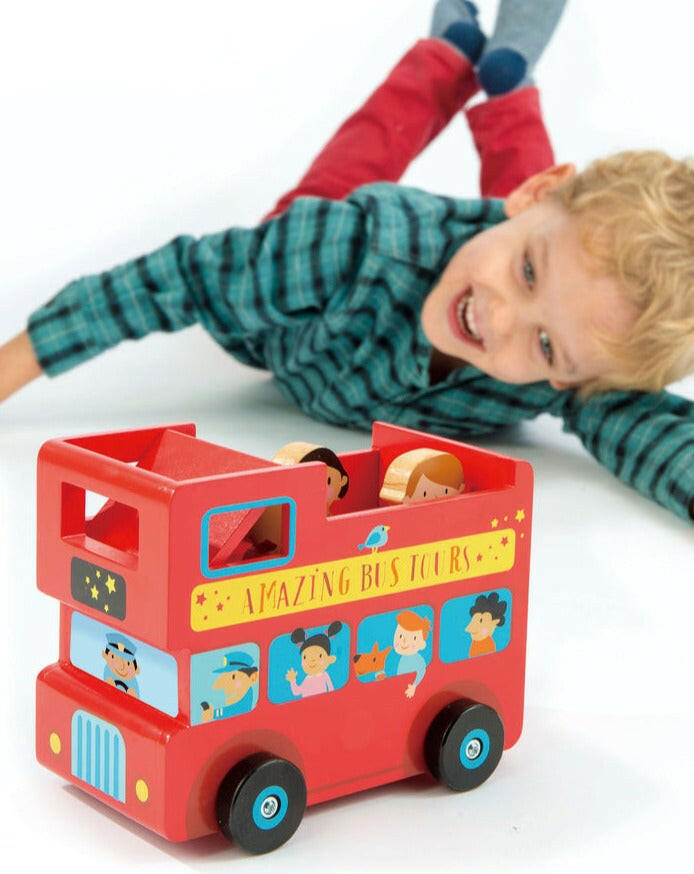 London Bus Money Box Wooden Toys Tender Leaf