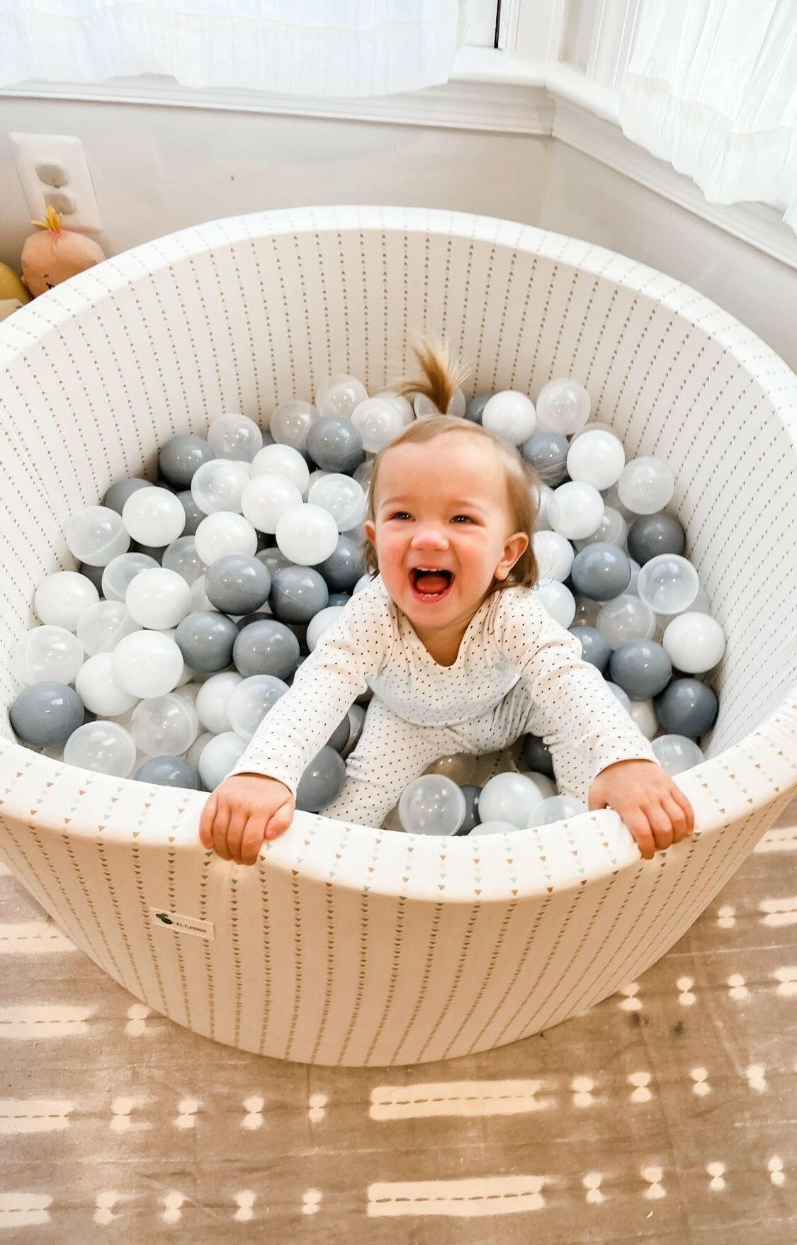 Boho Earth Tone Triangle on Ivory + 200 Pit Balls Ball Pit Bundles Little Big Playroom