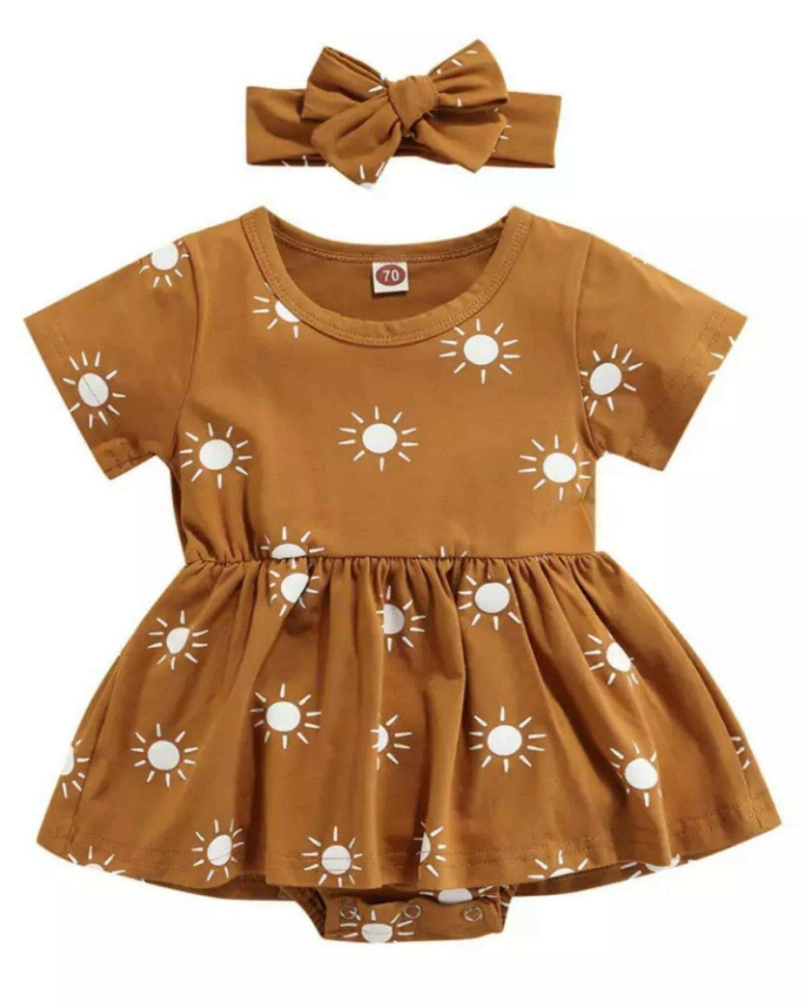 Sunny Days Dress and Headband Set Baby Clothing Tiny Trendsetter Inc.