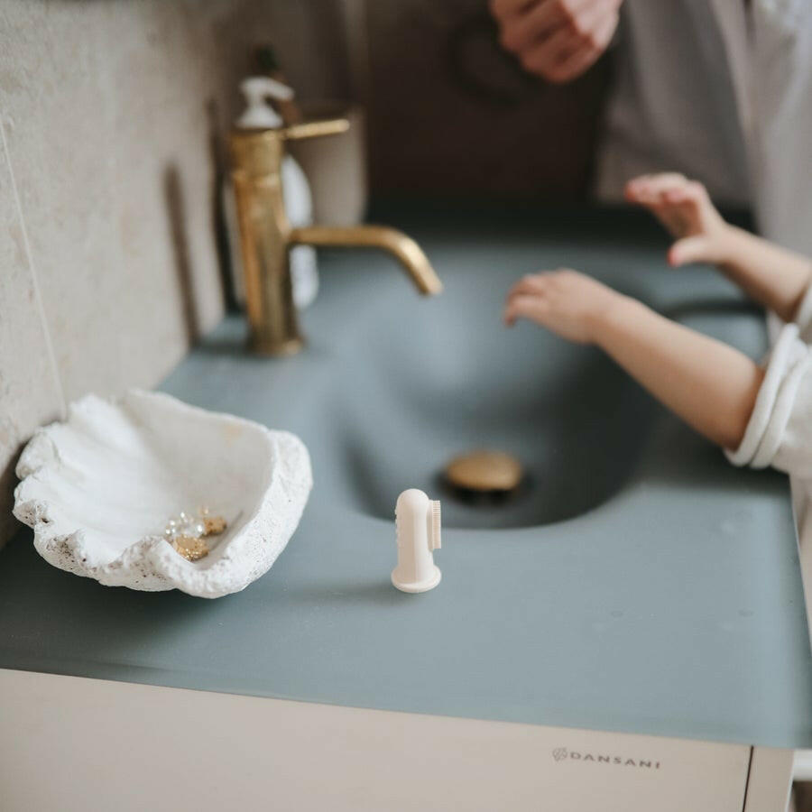 Finger Toothbrush - Clay / Shifting Sand Baby Essentials Mushie