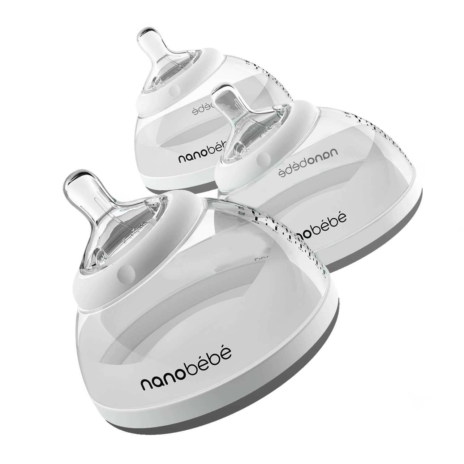 Transition Bottle Baby Bottles Nanobébé US Grey 3-Pack