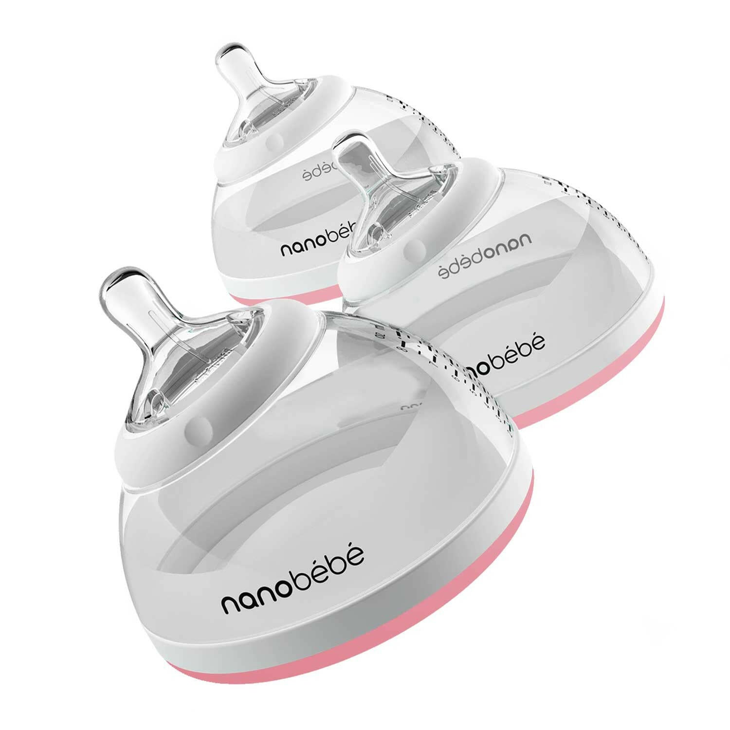 Transition Bottle Baby Bottles Nanobébé US Pink 3-Pack