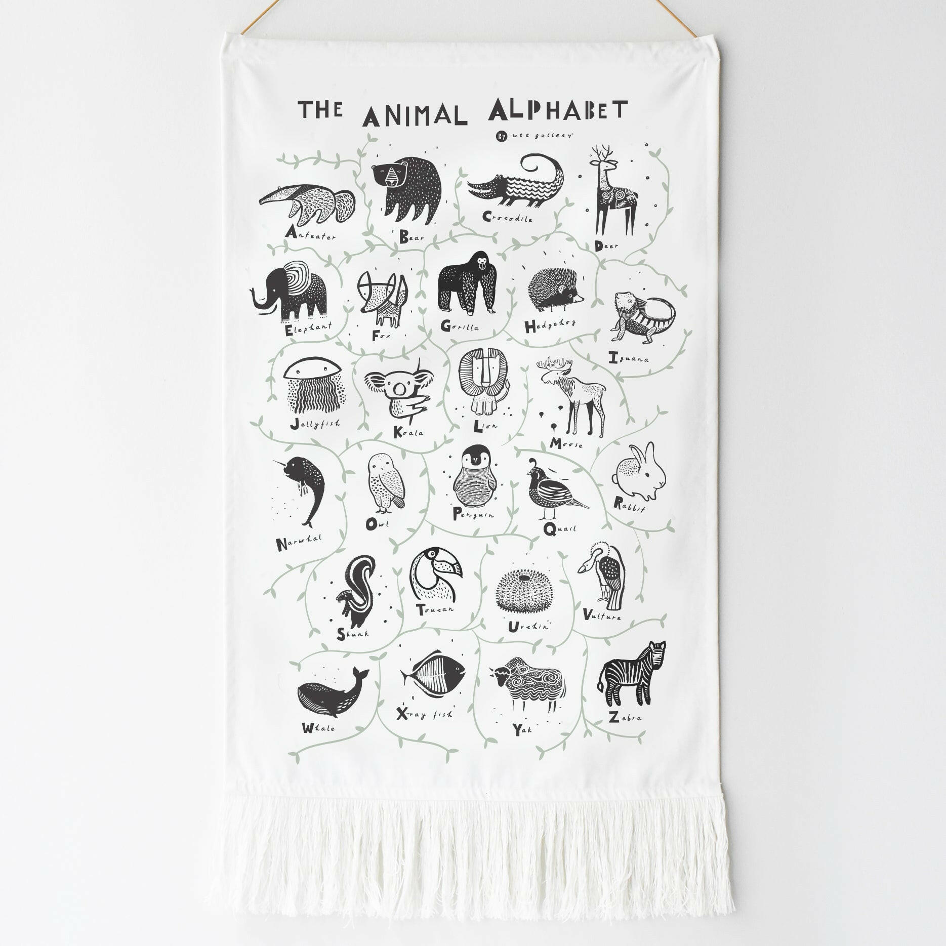 Animal Alphabet Printed Tapestry Decor Wee Gallery