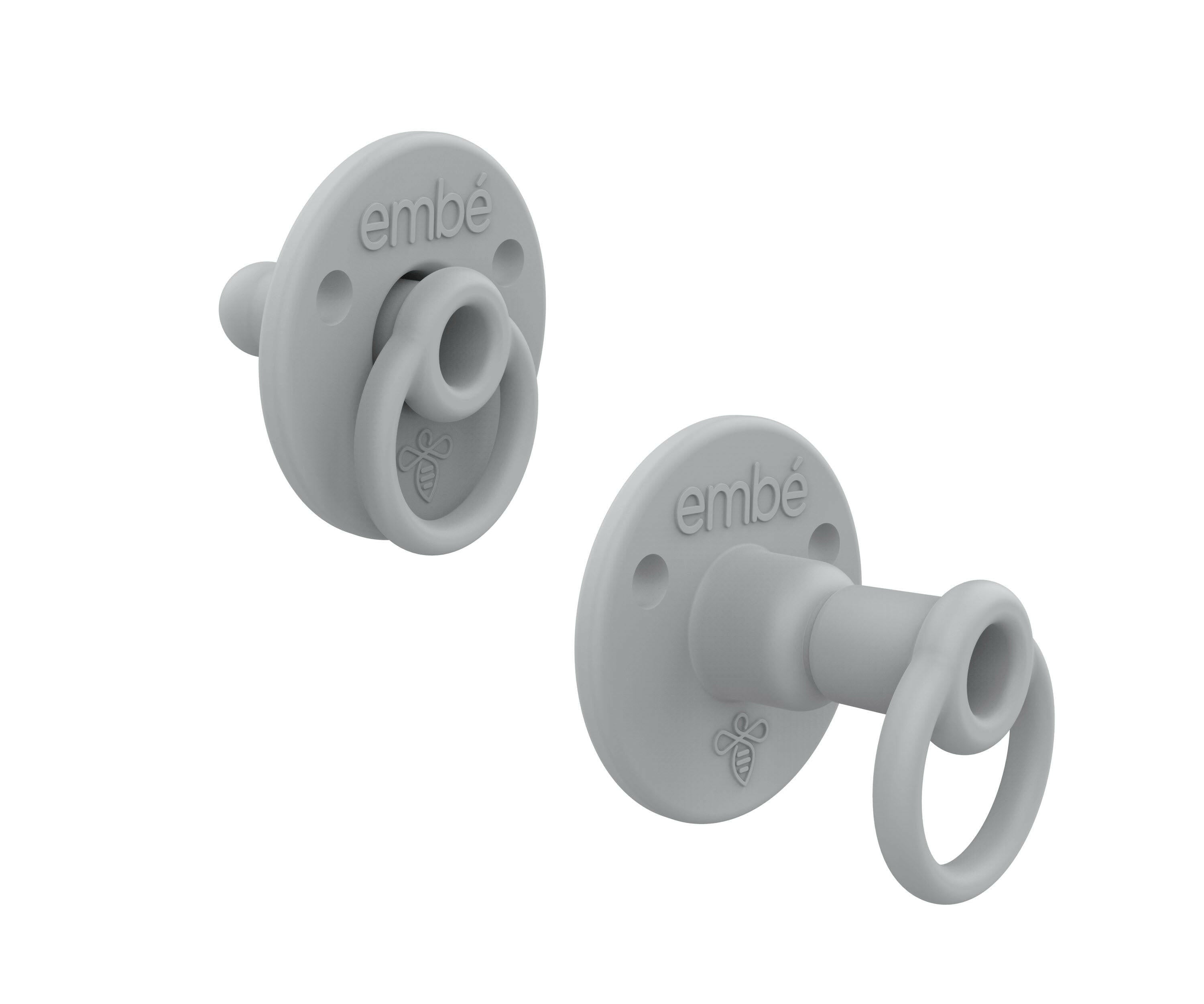 Binnie® Retractable Pacifier Pacifiers & Teethers embé® Pebble Grey 2-Pack