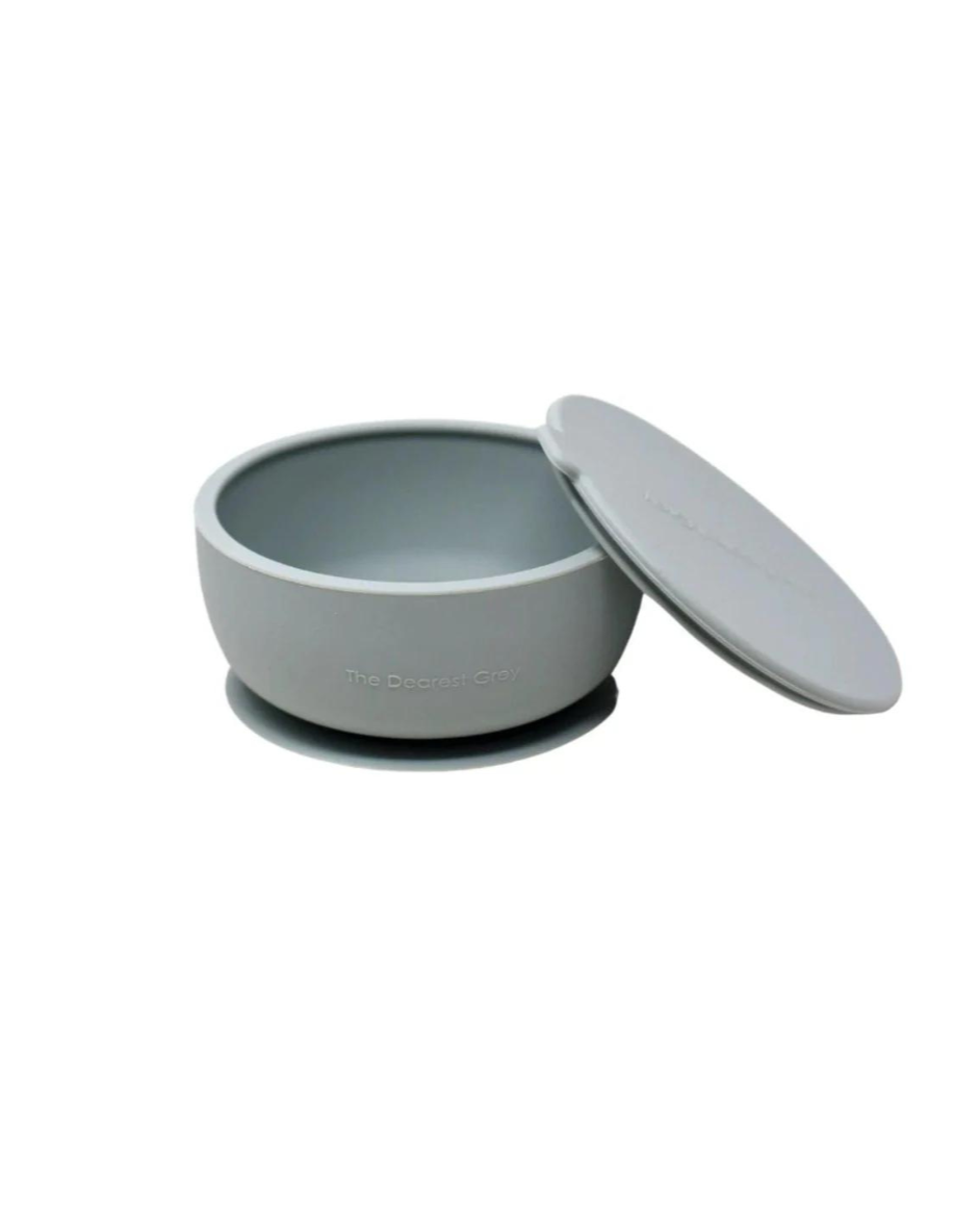 Silicone Suction Bowl with Lids Feeding The Dearest Grey Cloud