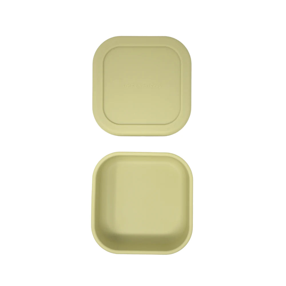 Silicone Mini Bento Box Feeding The Dearest Grey Mellow Yellow