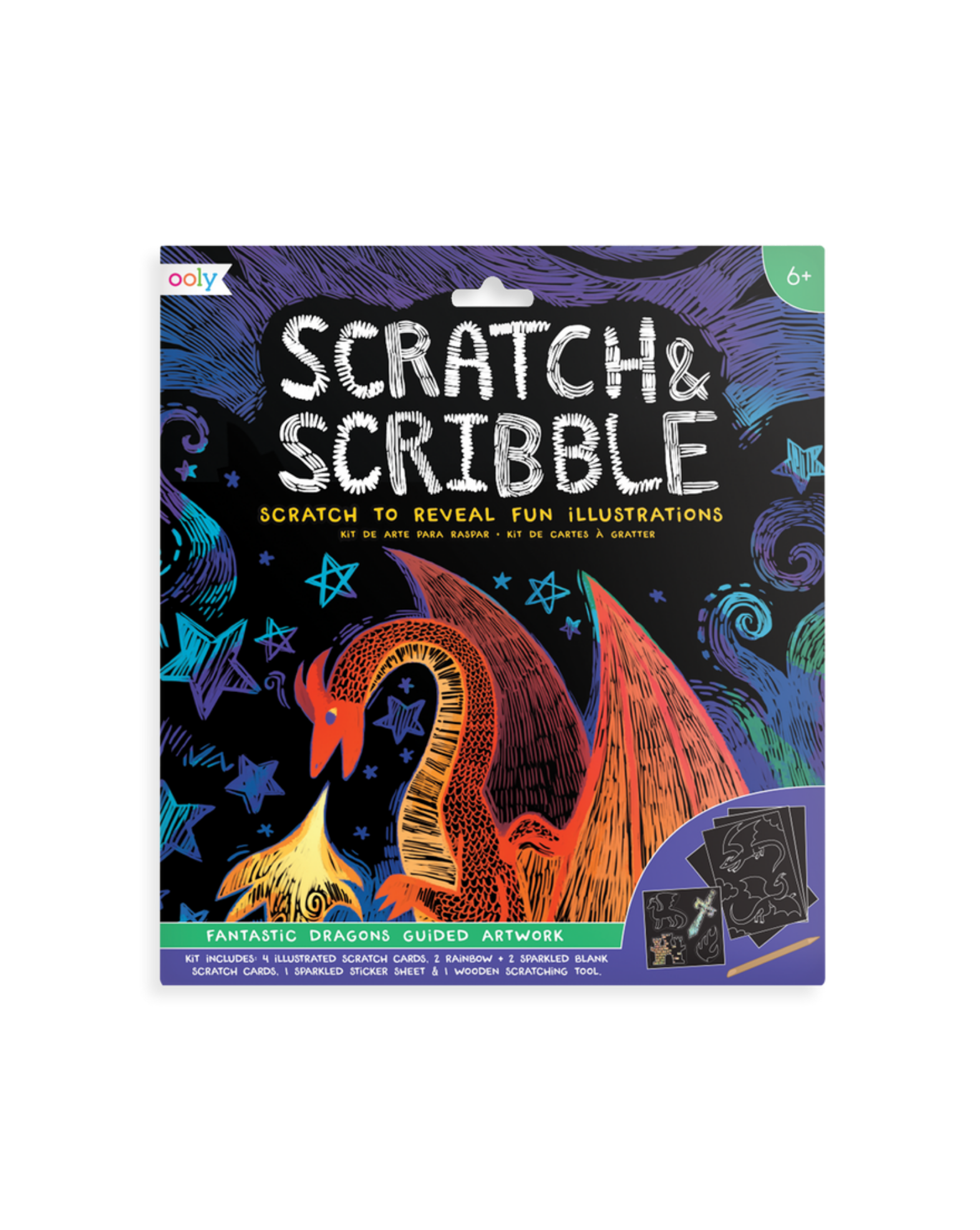 Scratch & Scribble Art Kit: Fantastic Dragons Art Supplies OOLY - Art & School Supplies