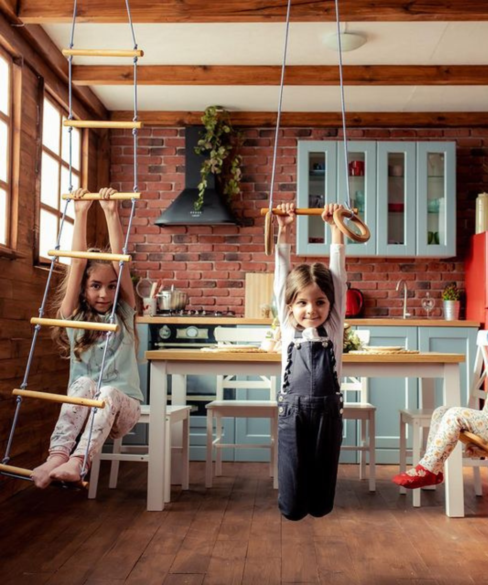 2in1 Swings Set: Gymnastic rings + Climbing rope ladder 2in1 Swing Set Goodevas