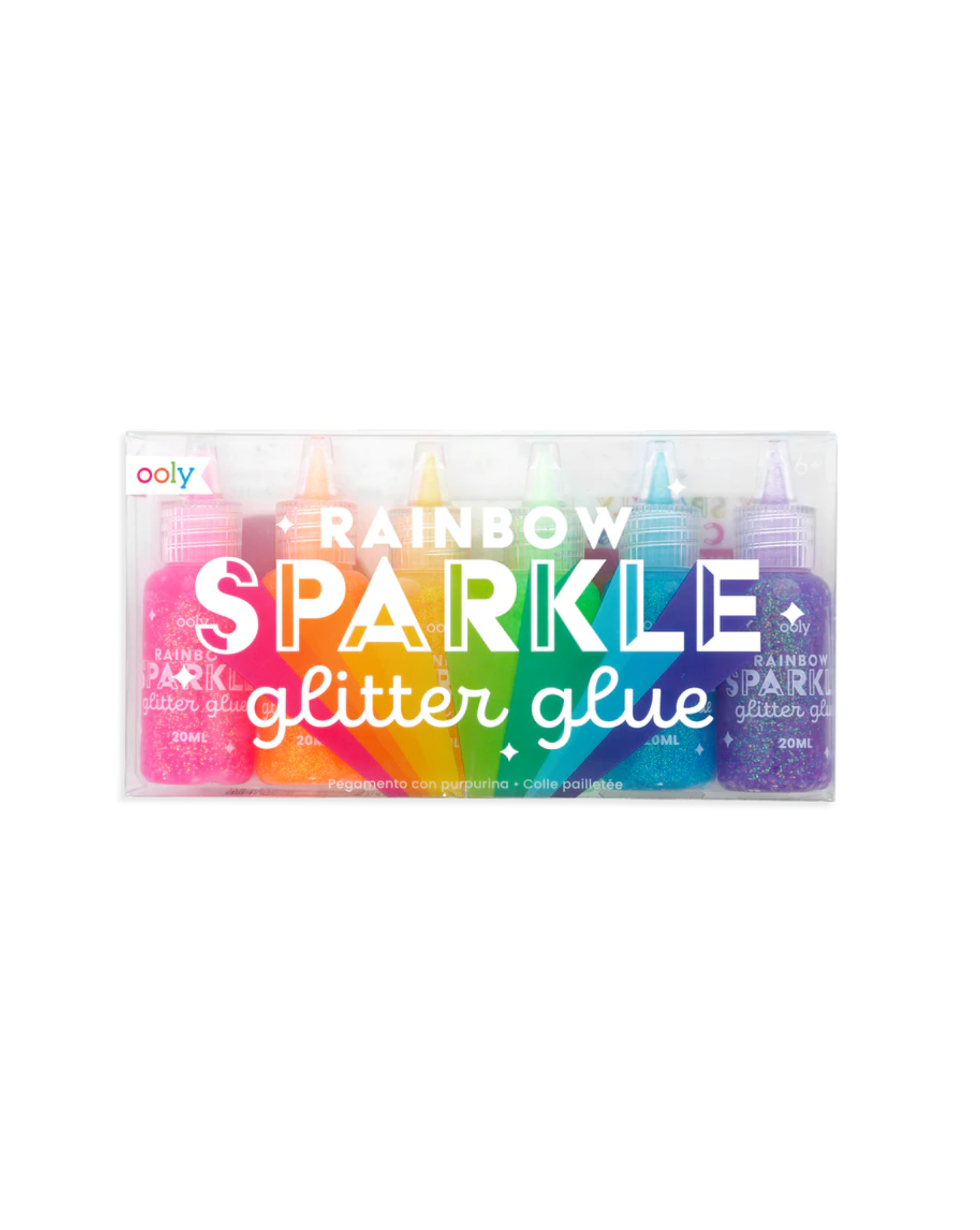 Rainbow Sparkle Glitter Glue - set of 6 Art Supplies OOLY - Art & School Supplies
