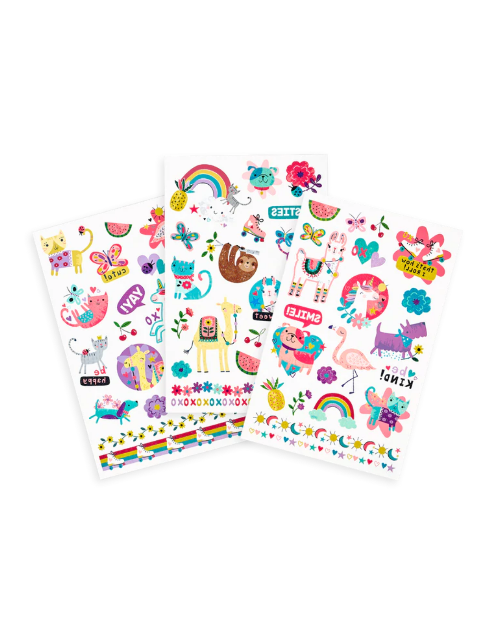 Tattoo Palooza: Funtastic Friends Glitter Temporary Tattoos - 3 Sheets Art Supplies OOLY - Art & School Supplies