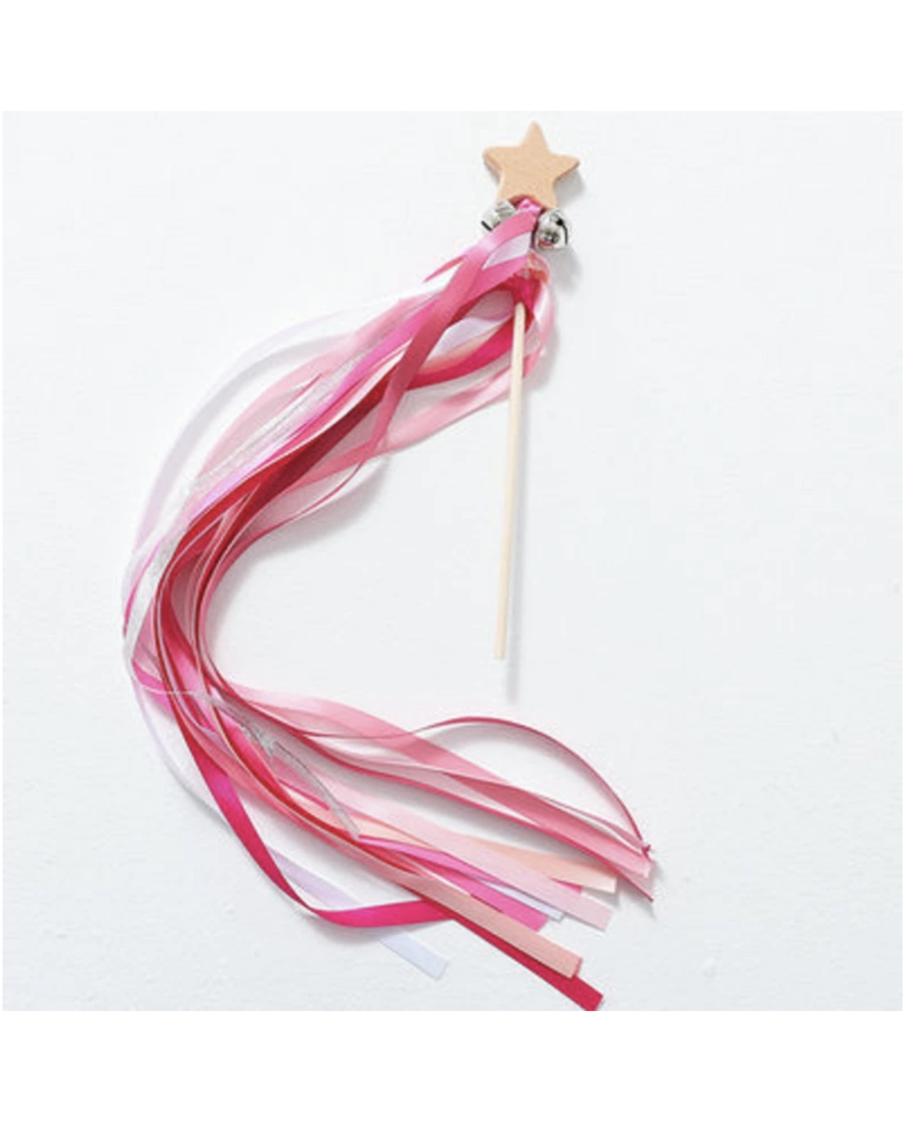 Wooden Magical Ribbon Wand Toy Pretend Play Little Wonder & Co. Hot Pink