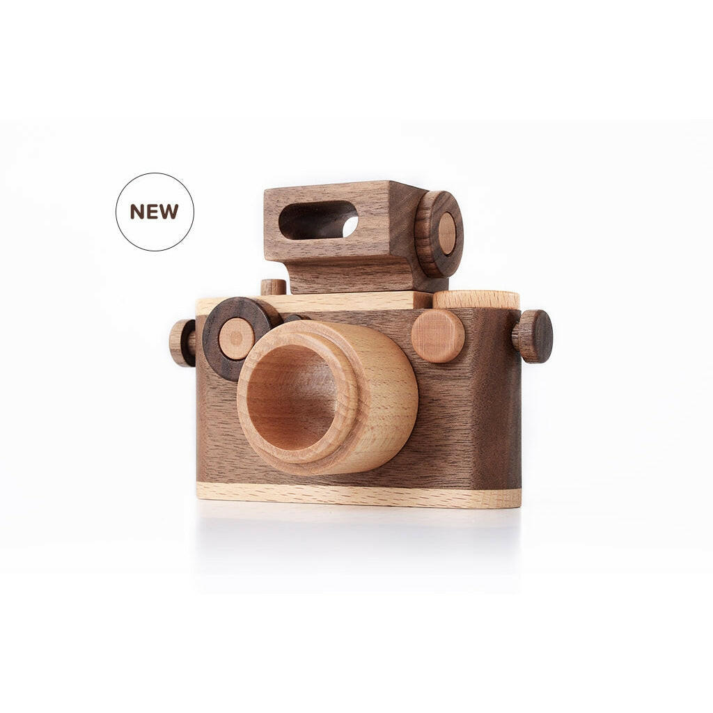 Vintage Style Wooden 35mm Camera Kaleidoscope Toy Wooden Toys Father's Factory Walnut