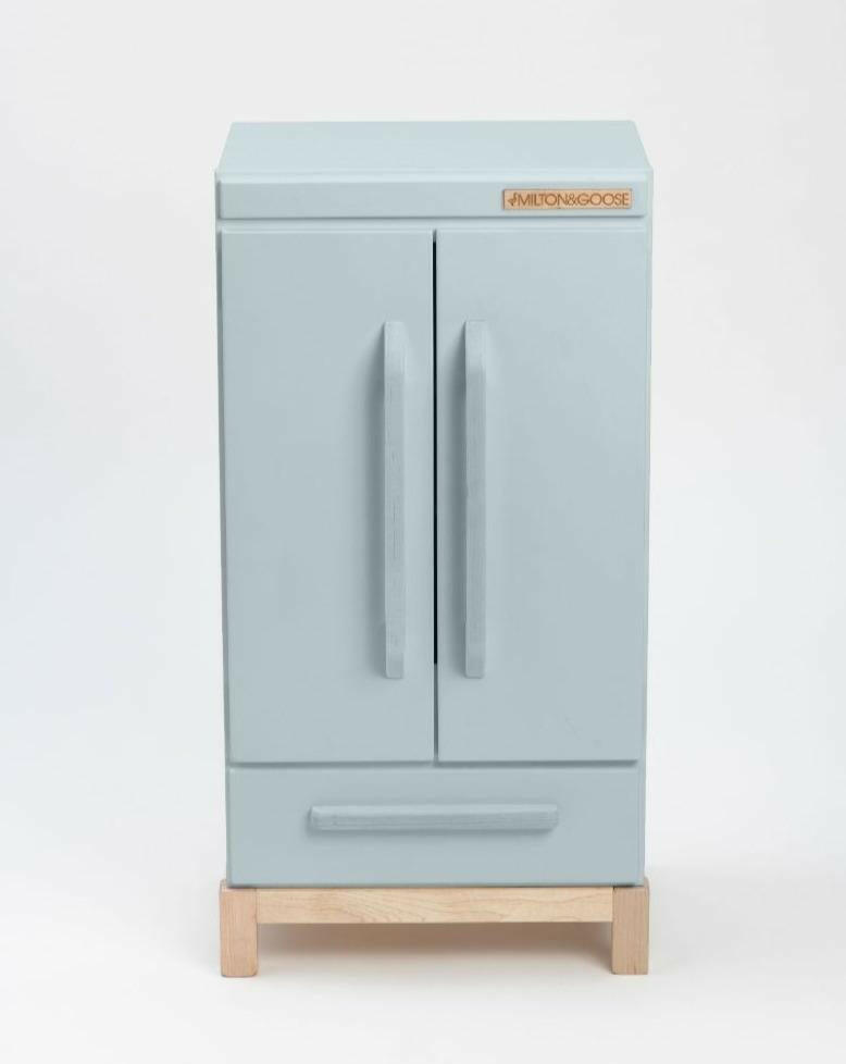 Wooden Play Refrigerator - Gray Kids Toys Milton & Goose Gray