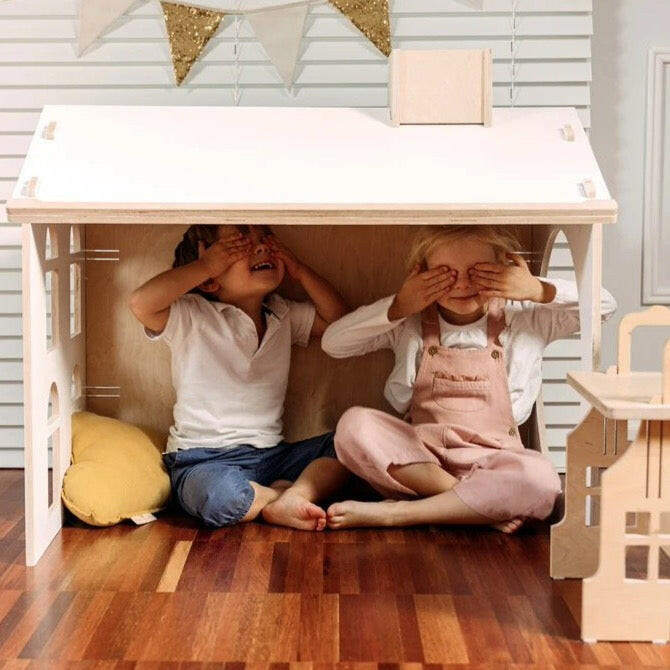 My Mini Desk House - 3 in 1 Playroom Furniture myminihome Grey/Pink