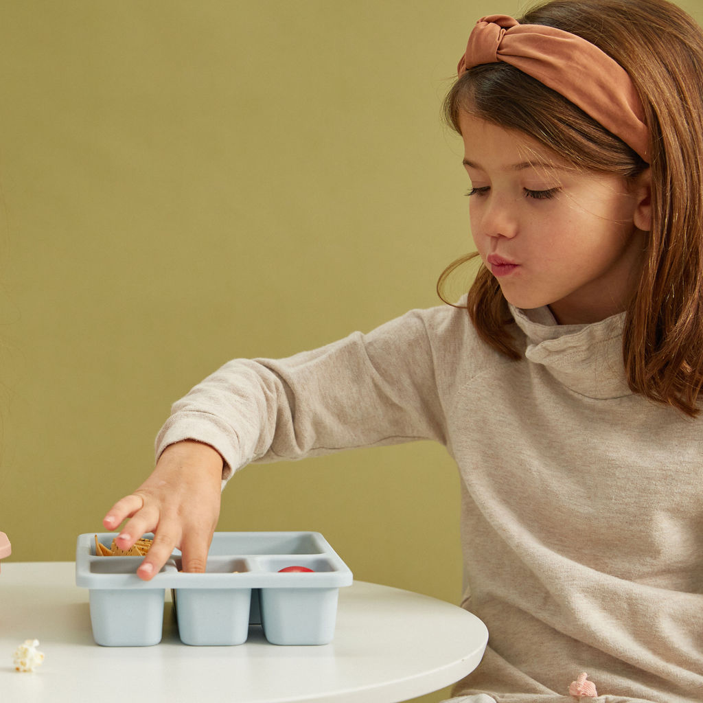 Silicone Bento Box Wildflower Chambray Blue Austin Baby Collection