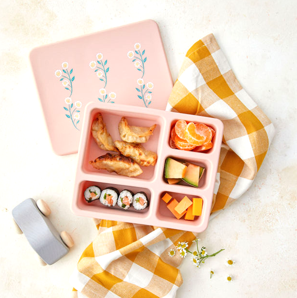 Silicone Bento Box Wildflower Ripe Peach Austin Baby Collection