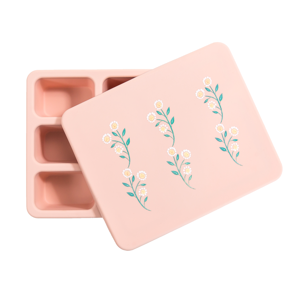 Silicone Bento Box Wildflower Ripe Peach Austin Baby Collection