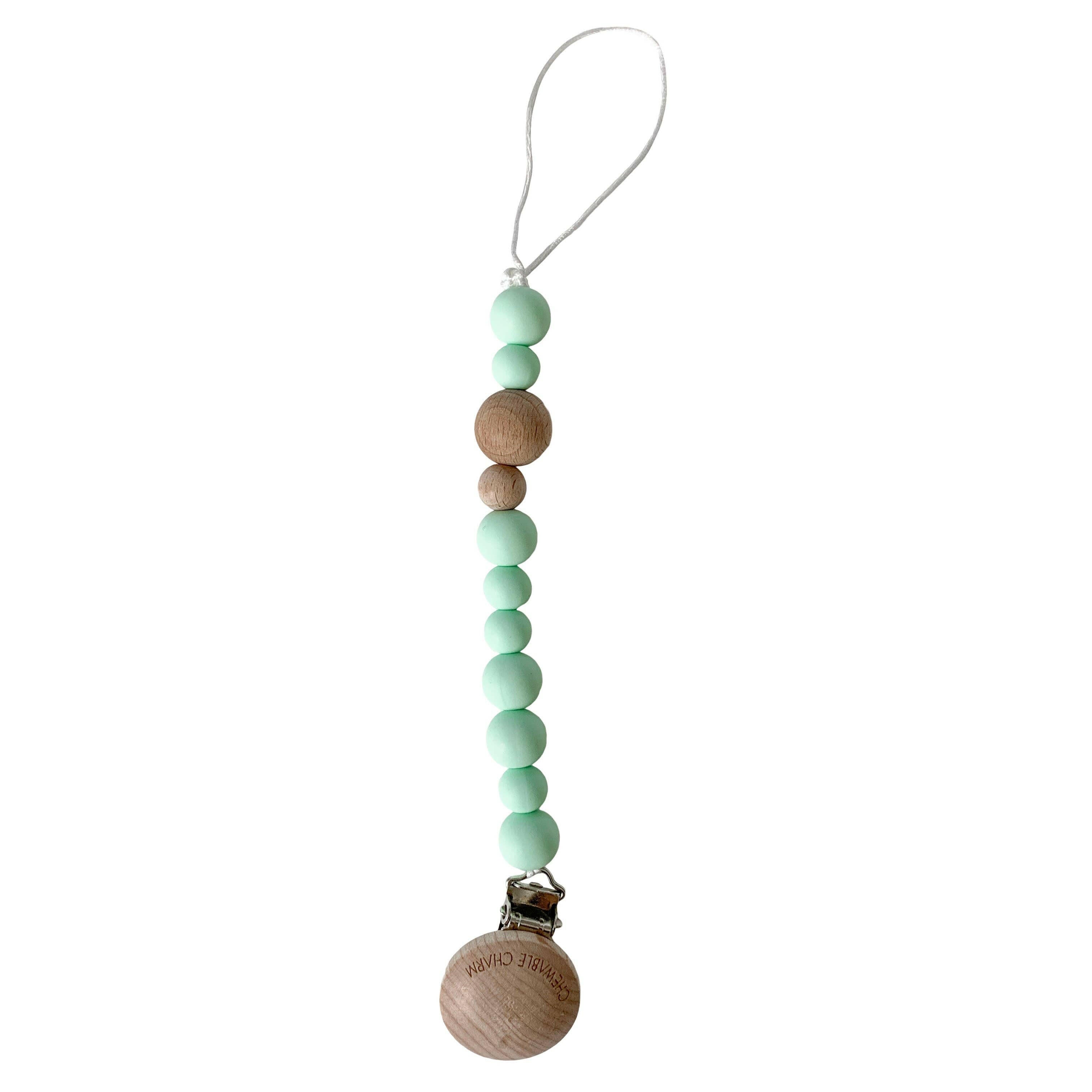 Classic Pacifier Clip Baby Essentials Chewable Charm Wood + Fern Chewable Charm