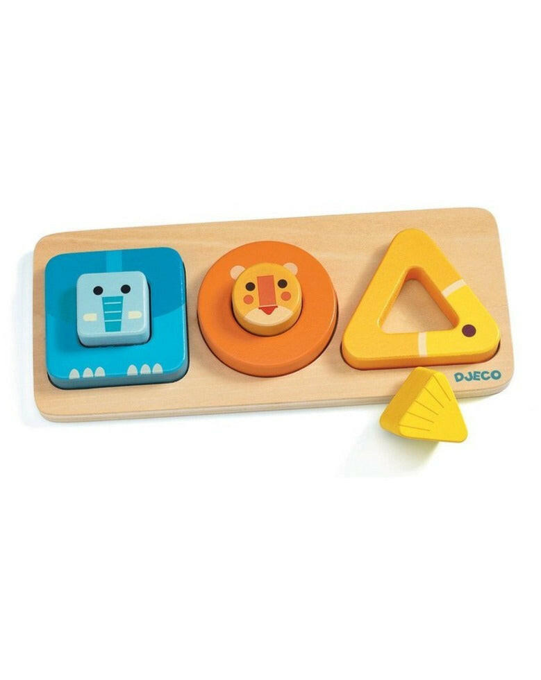 Wooden Baby Puzzle Shapes Wooden Toys Djeco