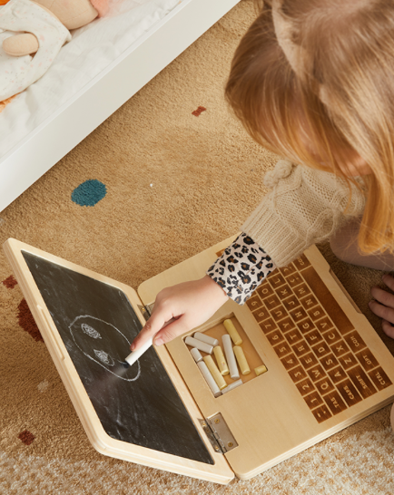 Wooden Laptop Chalkboard Toy Chalkboards Wonder and Wise