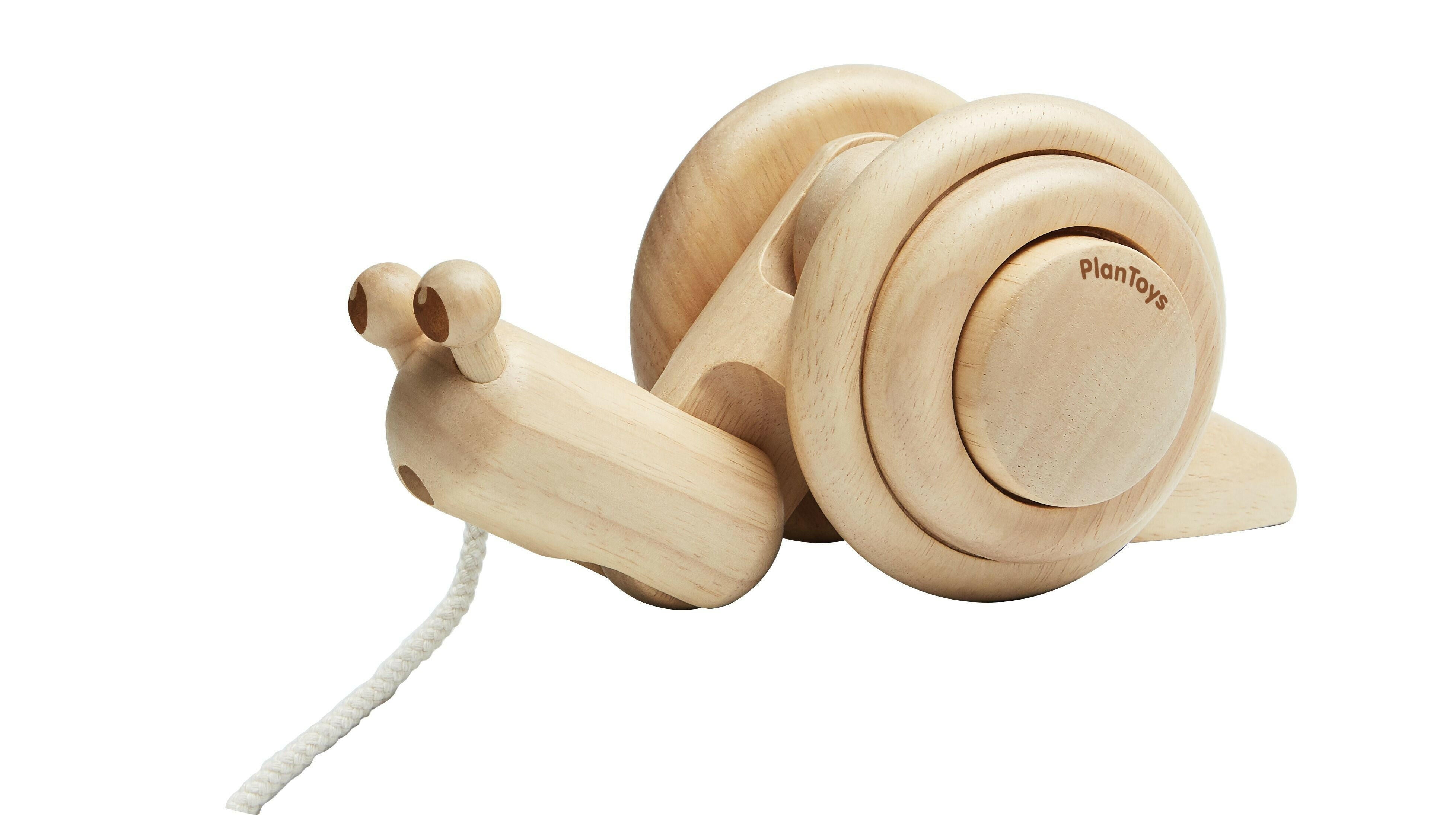 Plan Toys Pull-Along Snail - Natural Kids Toys PlanToys